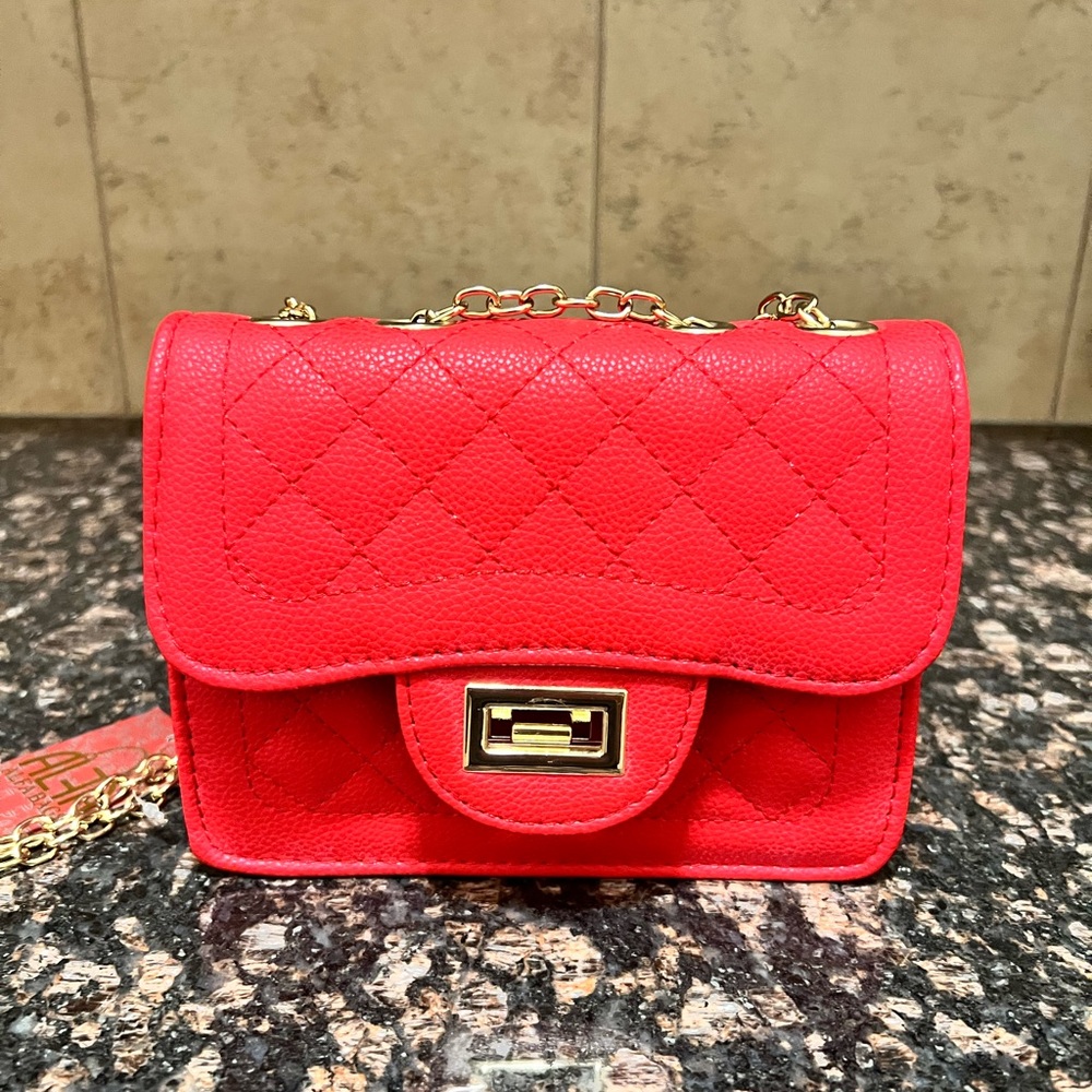 Chic Red Quilted Women's Bag